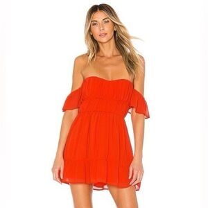 ✨LOVERS + FRIENDS Carson Mini Sz XXS Dress In Blood Orange✨
